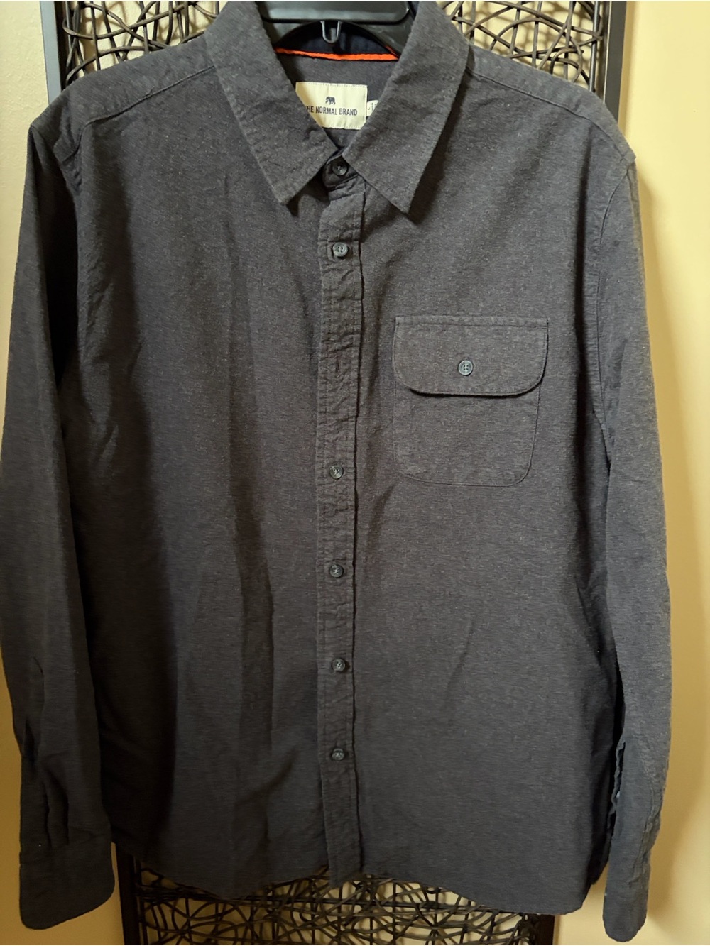 The Normal Brand Dark Gray Casual Button-Down Shirt